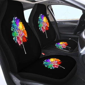 Colorful Spray Leaves Plant SWQT4545 Car Seat Covers