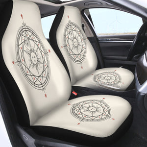 Sun Moon Sign Zodiac Compass SWQT4579 Car Seat Covers