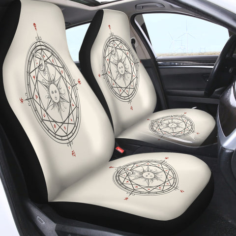 Image of Sun Moon Sign Zodiac Compass SWQT4579 Car Seat Covers