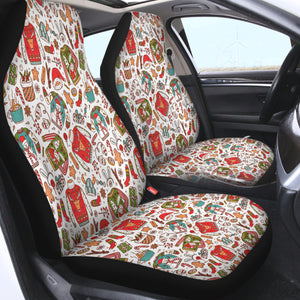 Cartoon Christmas Clothes & Presents SWQT4580 Car Seat Covers