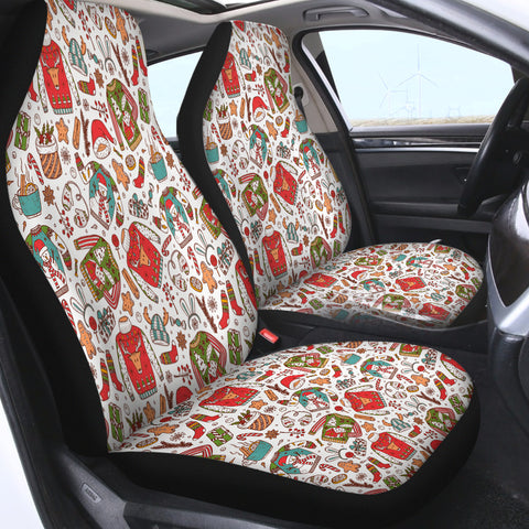 Image of Cartoon Christmas Clothes & Presents SWQT4580 Car Seat Covers