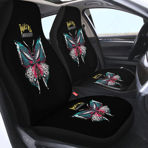 Colorful Butterfly Embroidery Effect SWQT4583 Car Seat Covers