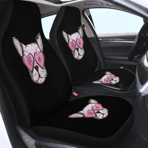 Pink Heart Sunglasses Pug SWQT4588 Car Seat Covers