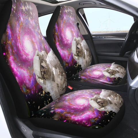 Image of Pink Purple Galaxy Astronaut Theme SWQT4591 Car Seat Covers