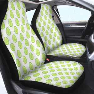 Multi Cucumber White Theme SWQT4594 Car Seat Covers