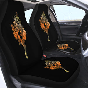 Gradient Yellow & Orange Lady In The Flowers SWQT4602 Car Seat Covers