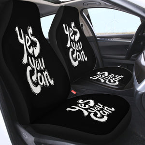 B&W Typo Yes You Can SWQT4603 Car Seat Covers