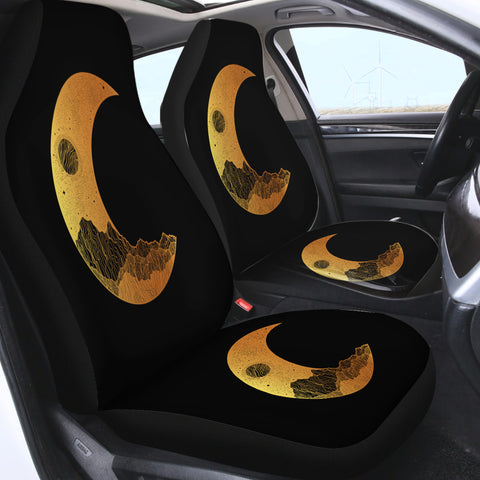 Image of Golden Half Moon Landscape Illustration SWQT4637 Car Seat Covers
