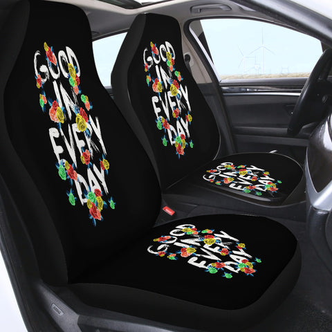 Image of Floral Quote Good In Every Day SWQT4639 Car Seat Covers