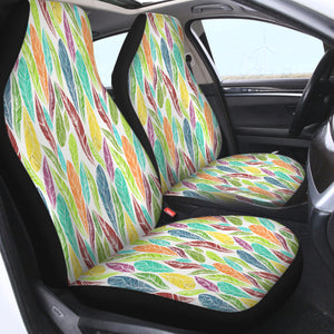 Multi Colorful Feather SWQT4640 Car Seat Covers