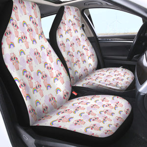 Cute Alapaca Rainbow Monogram SWQT4647 Car Seat Covers