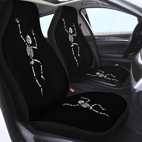 Image of B&W Cute Skeleton SWQT4650 Car Seat Covers