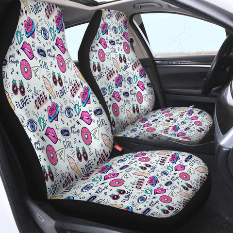 Image of Multi Mini Hand Sketch SWQT4651 Car Seat Covers