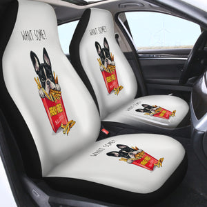 French Fries Bulldog SWQT4653 Car Seat Covers