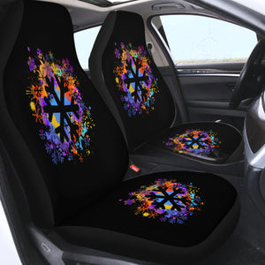 Colorful Spray Snowflake SWQT4655 Car Seat Covers