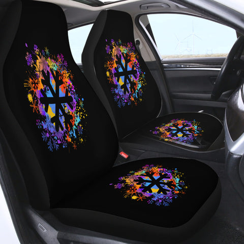 Image of Colorful Spray Snowflake SWQT4655 Car Seat Covers