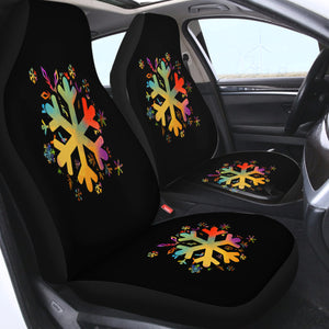 Colorful Snowflake Pattern SWQT4656 Car Seat Covers