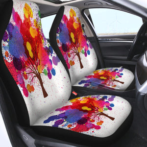 Colorful Splash Big Tree SWQT4657 Car Seat Covers