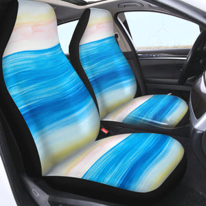 Watercolor Gradient White Blue SWQT4741 Car Seat Covers