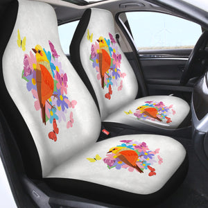 Pastel Geometric Sunbird & Butterflies SWQT4744 Car Seat Covers