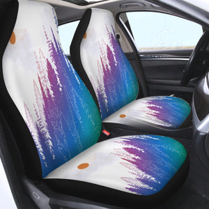 Orange Sun Gradient Purple Forest Background SWQT4748 Car Seat Covers