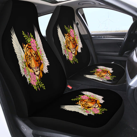 Image of Floral Tiger Wings Draw SWQT4750 Car Seat Covers
