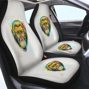 Colorful Watercolor Triangle Monkey SWQT4751 Car Seat Covers