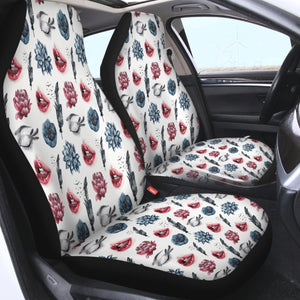 Flower, Feather, Lips Monogram SWQT4754 Car Seat Covers