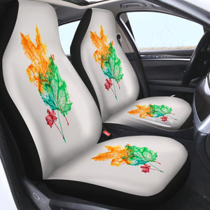 Colorful Maple Leaves White Theme SWQT5148 Car Seat Covers