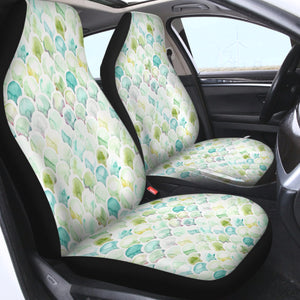 Green Blue Pastel Japanese Seamless Art SWQT5157 Car Seat Covers