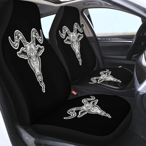 B&W Gothic Goat Head Black Line SWQT5159 Car Seat Covers