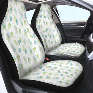 Shade of Green Pastel Palm Leaves SWQT5165 Car Seat Covers