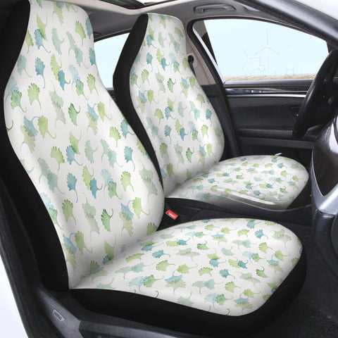 Image of Shade of Green Pastel Palm Leaves SWQT5165 Car Seat Covers