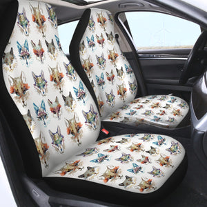 Multi Colorful Fox Watercolor SWQT5167 Car Seat Covers