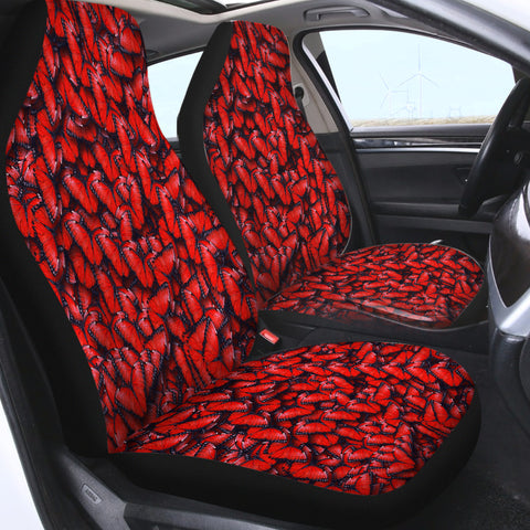 Image of Multi Red Butterflies SWQT5179 Car Seat Covers