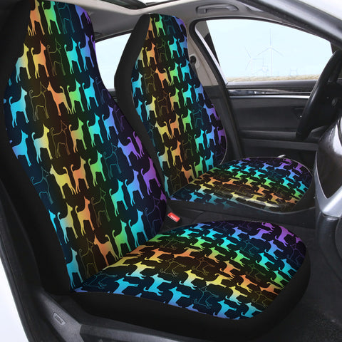 Image of Gradent Monogram Dog Shape SWQT5182 Car Seat Covers