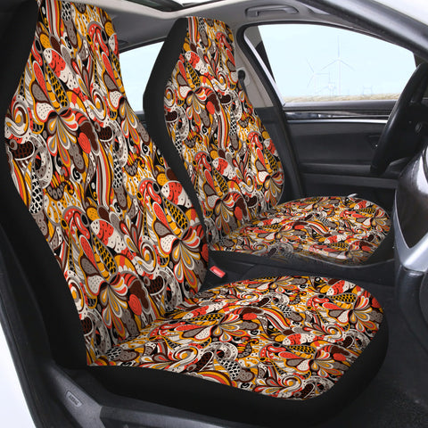 Image of Warm Color Tone Art Shape SWQT5187 Car Seat Covers