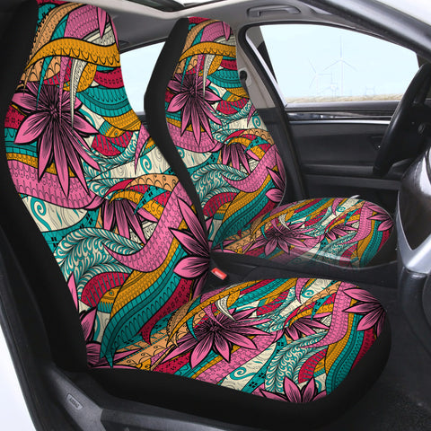 Image of Colorful Mandala Palm Leaves SWQT5190 Car Seat Covers