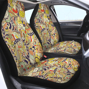 Shade of Yellow Mandala Art Shape SWQT5194 Car Seat Covers