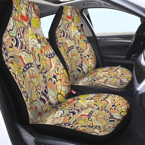 Image of Shade of Yellow Mandala Art Shape SWQT5194 Car Seat Covers