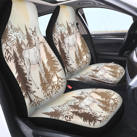 Image of Little Deer Forest Brown Theme SWQT5197 Car Seat Covers