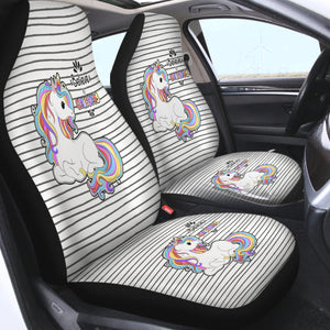Cute Colorful Unicorn Stripes SWQT5199 Car Seat Covers