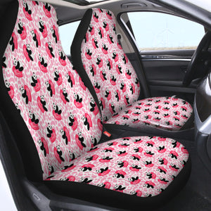 Multi Love Panda Pink Theme SWQT5204 Car Seat Covers