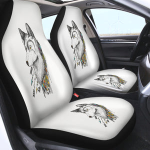 Dreamcatcher Wolf White Theme SWQT5240 Car Seat Covers