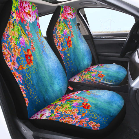 Image of Colorful Watercolor Flower Garden SWQT5242 Car Seat Covers