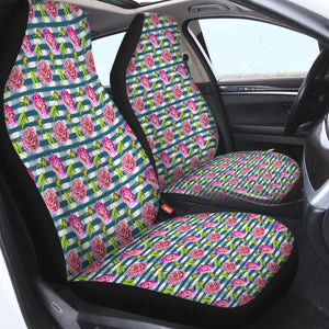 Flower Stripe Bluetint Theme SWQT5245 Car Seat Covers