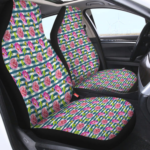 Image of Flower Stripe Bluetint Theme SWQT5245 Car Seat Covers