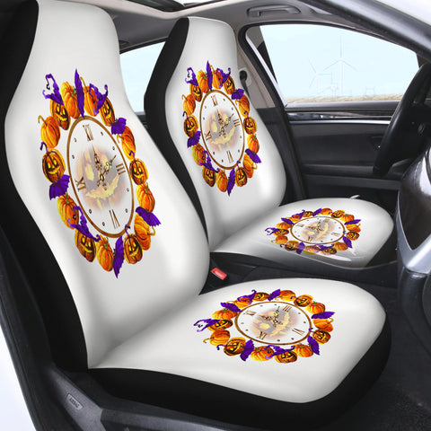 Image of Halloween Pumpskin Clock SWQT5256 Car Seat Covers