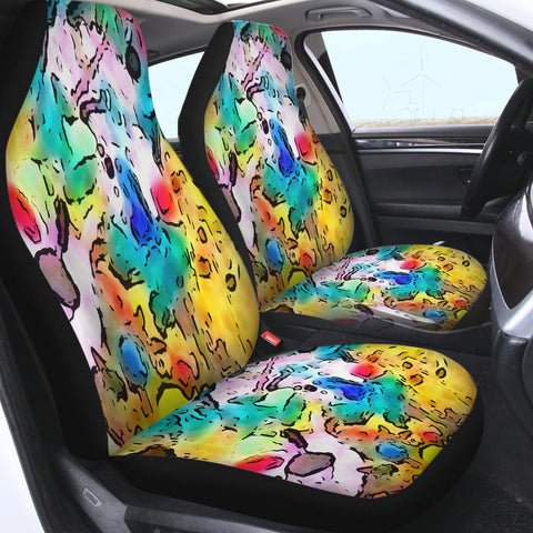 Image of Colorful Leopard Pattern SWQT5258 Car Seat Covers