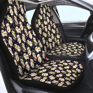 Multi Cute Panda Eating SWQT5260 Car Seat Covers